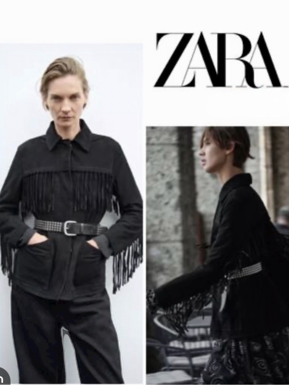 Zara
FRINGED SUEDE LEATHER JACKET- ZARA WOMAN COLLECTION